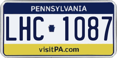 PA license plate LHC1087
