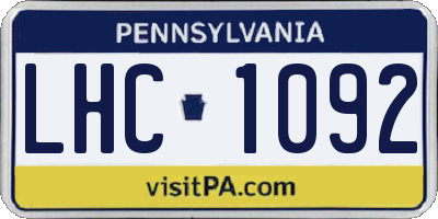 PA license plate LHC1092
