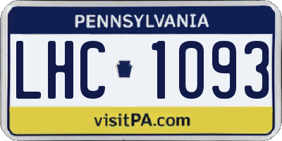 PA license plate LHC1093