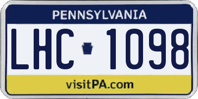 PA license plate LHC1098