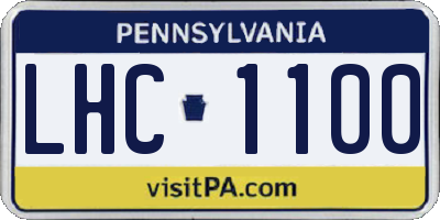 PA license plate LHC1100