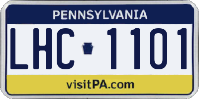 PA license plate LHC1101