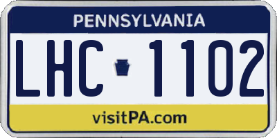 PA license plate LHC1102