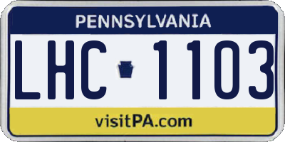 PA license plate LHC1103