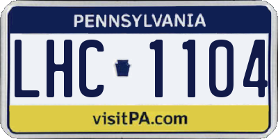 PA license plate LHC1104