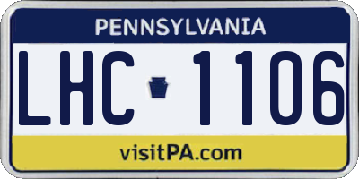PA license plate LHC1106