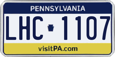 PA license plate LHC1107
