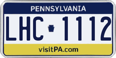 PA license plate LHC1112
