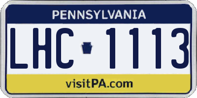PA license plate LHC1113