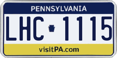 PA license plate LHC1115
