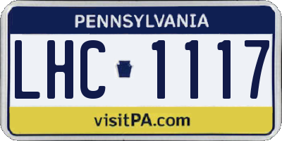 PA license plate LHC1117