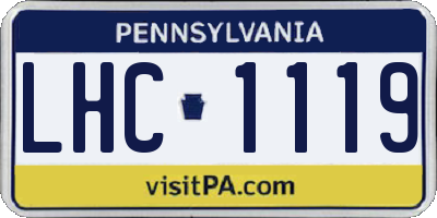 PA license plate LHC1119