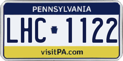 PA license plate LHC1122