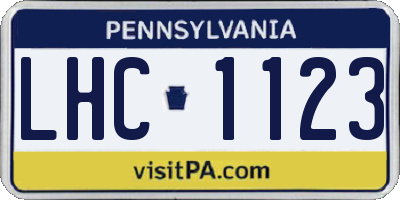 PA license plate LHC1123