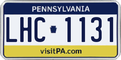 PA license plate LHC1131