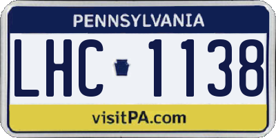 PA license plate LHC1138