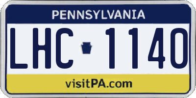 PA license plate LHC1140
