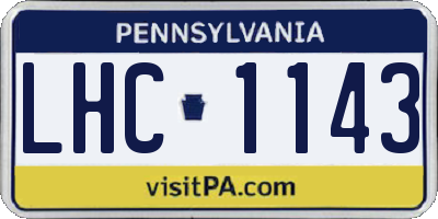 PA license plate LHC1143