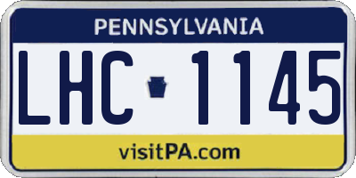 PA license plate LHC1145