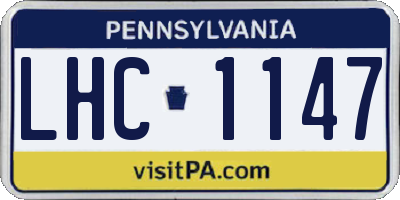 PA license plate LHC1147
