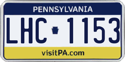 PA license plate LHC1153