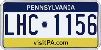 PA license plate LHC1156