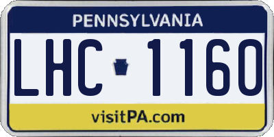 PA license plate LHC1160