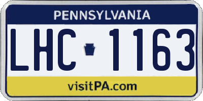 PA license plate LHC1163