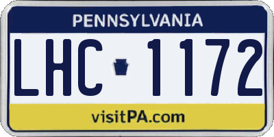 PA license plate LHC1172