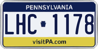 PA license plate LHC1178