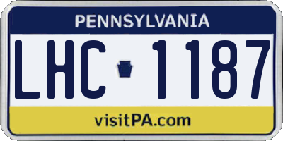 PA license plate LHC1187