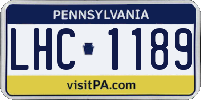 PA license plate LHC1189