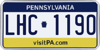 PA license plate LHC1190