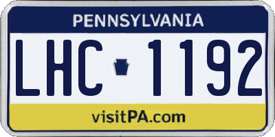 PA license plate LHC1192