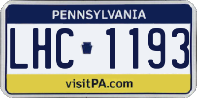 PA license plate LHC1193