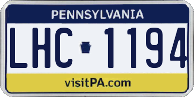 PA license plate LHC1194
