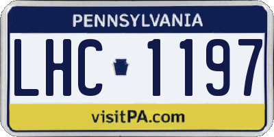 PA license plate LHC1197