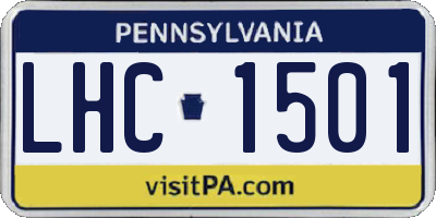 PA license plate LHC1501