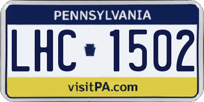 PA license plate LHC1502