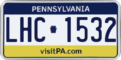PA license plate LHC1532