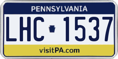 PA license plate LHC1537