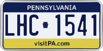 PA license plate LHC1541