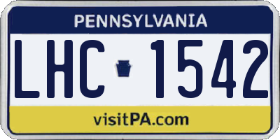 PA license plate LHC1542