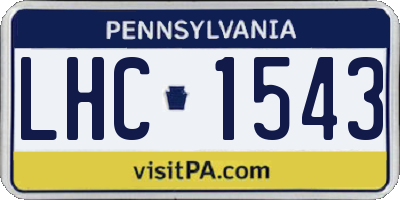 PA license plate LHC1543