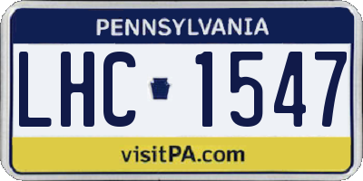PA license plate LHC1547
