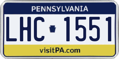 PA license plate LHC1551
