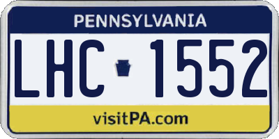 PA license plate LHC1552