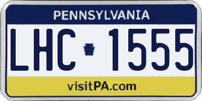 PA license plate LHC1555