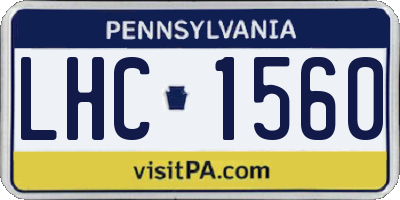 PA license plate LHC1560