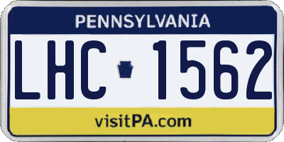 PA license plate LHC1562